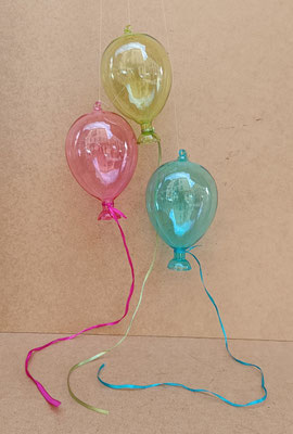 Globos colgar cristal. Rosa ref 6GL4439. Azul ref 6GL4440. Verde ref 6Gl4441. 17x10
