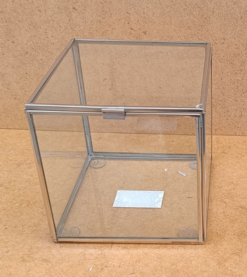 Caja cristal filo metálico. Ref 2461183. 13x13x13