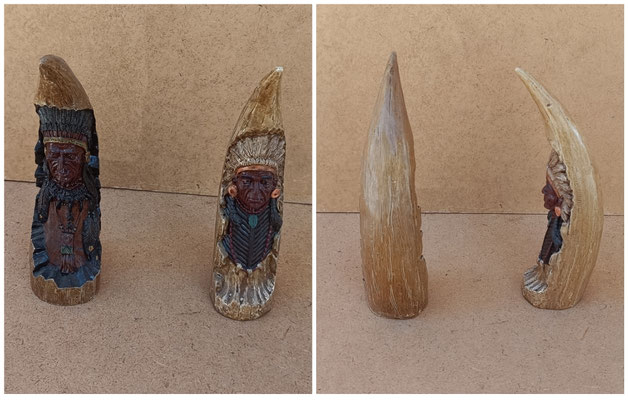 Figura cuerno indio resina. Ref 8183. 18x4