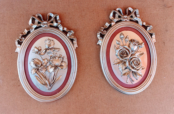 Cuadro plateado de resina en relieve. Ref 31241. 20x14