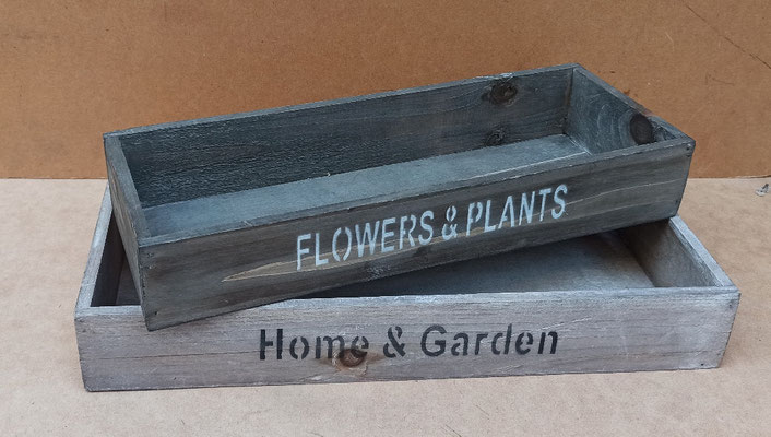 Cajas jardineras madera. Ref 57488. Pequeña 36x13x6. Grande 39x16x6