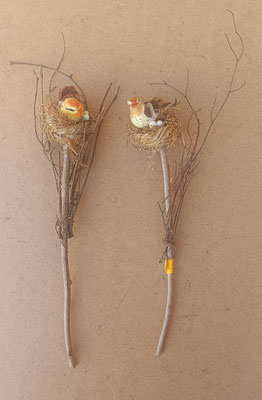 Pájaros porexpan en nido. 5x6 sin palo