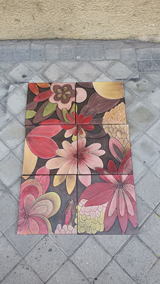 Cuadros flores metal