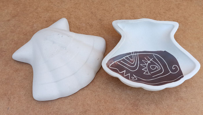 Plato vieira cerámica gallega Regal. Ref 10x11
