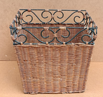 Papelera mimbre y metal. Ref 580233. 30x29x22