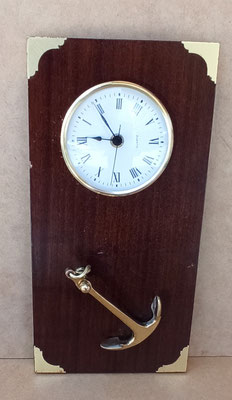 Reloj marinero madera/latón. Ref VC107. 34x18
