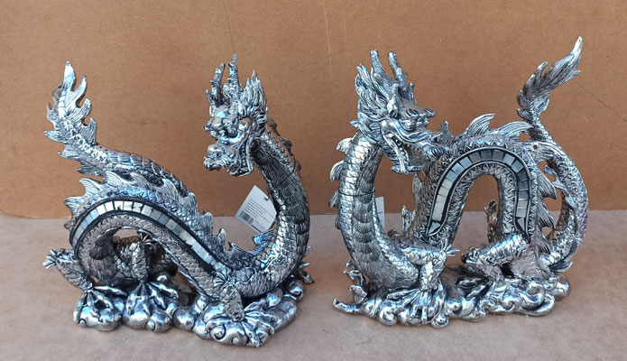 Pareja dragones resina. Ref 17333. 27x28x13
