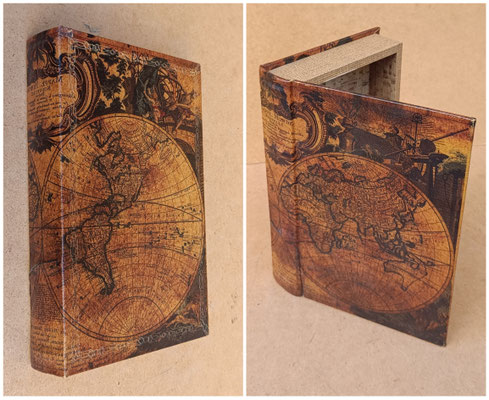 Caja libro mapa antiguo. Ref 56533. 26x16,5x5