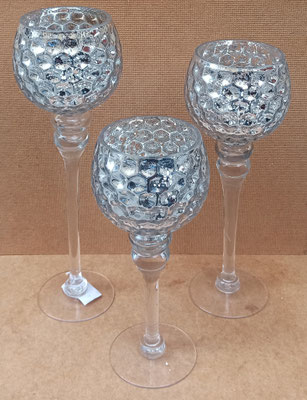 Portavelas cristal. Ref 91256. Grande 40x12. Mediano 35x12. Pequeño 30x12