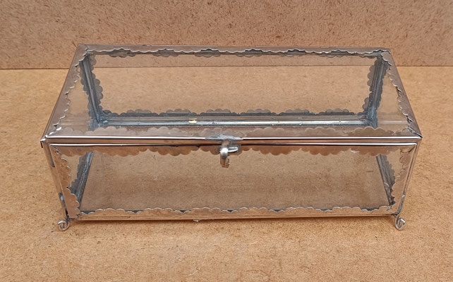  Caja cristal filo metálico. 18,5x8,5x7