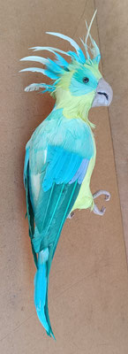 Papagayo poliespan y plumas. Ref 82214. 40x12x25