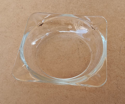 Cenicero cristal vintage. 12x12x3