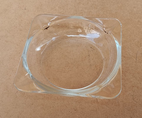 Cenicero cristal vintage. 12x12x3