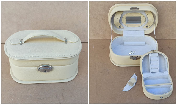 Joyero polipiel 2 pisos. Ref DB100. 10x20x13