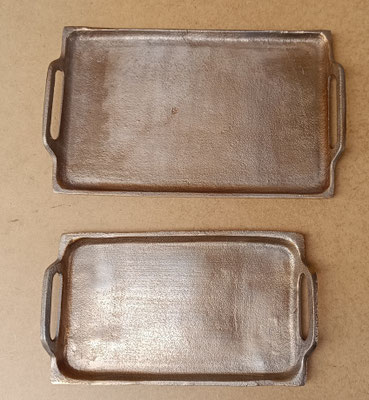 Bandejas metal. Ref 26564.  Grande 30x18. Pequeña 25x14