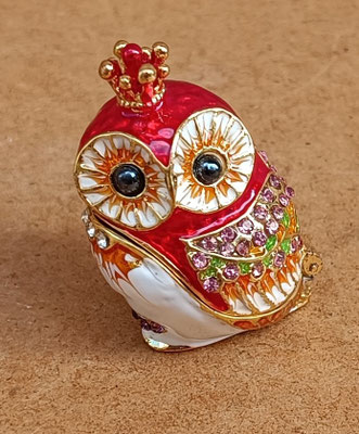 Caja búho metal esmaltado. Ref 31239. 3,5x5