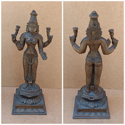 Diosa Lakshmi bronce. 28x11x10