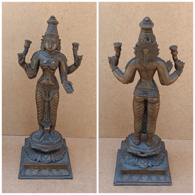 Diosa Lakshmi bronce. 28x11x10