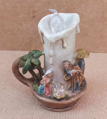 Vela con belén y luz. Ref 14/150