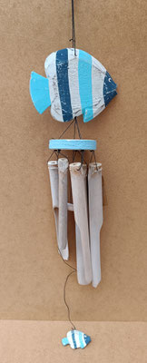 Campana de viento pez madera. Ref 20784. 80x18