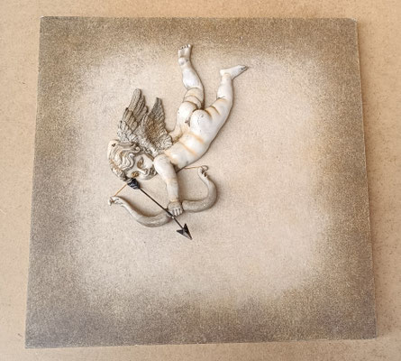 Cuadro ángel relieve resina. Ref 4913/148. 25x25x8