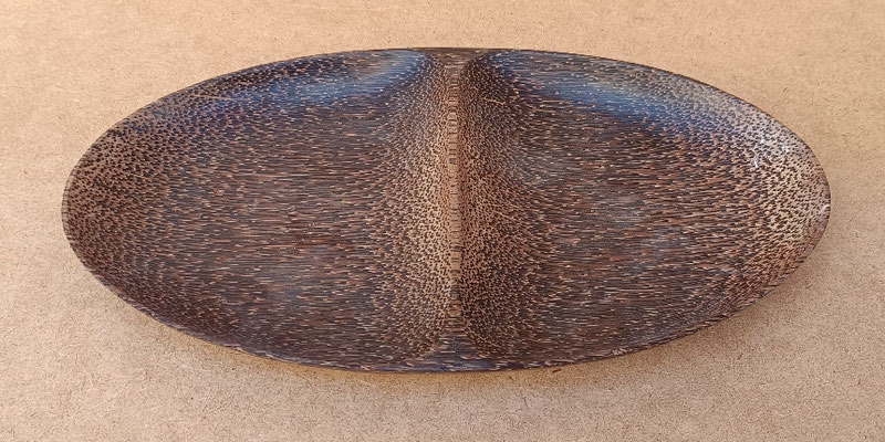 Bandeja de coco con división. Ref BAL0250. 35x20x3