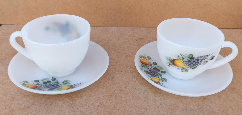 5 tazas y 6 platos Arcopal. Ref CRIST