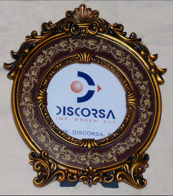 Portafotos redondo resina. 21x18