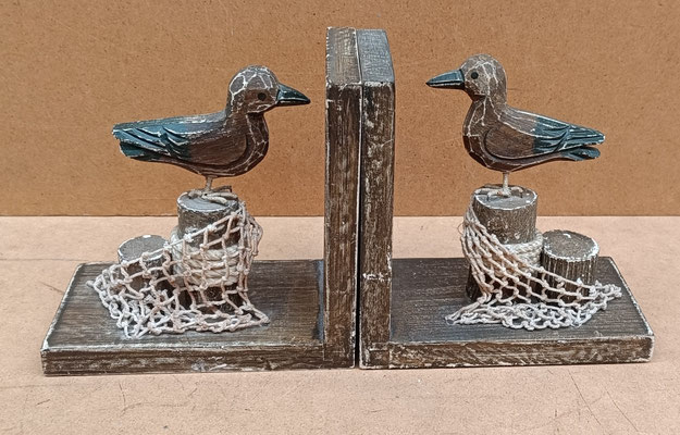 Sujetalibros gaviota madera. Ref 4649034. 14x14x8