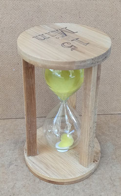 Reloj arena madera y cristal. Ref 18637100. 17x10. 15 minutos