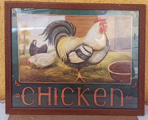 Cuadro gallinas. 55x45