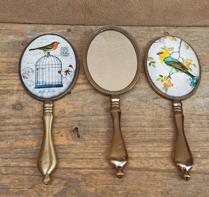 Espejos metal pájaros. Ref CA311. 20x8