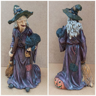 Figura bruja resina. Ref RES200. 41x22x18