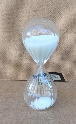 Reloj arena cristal estrías. Ref 61068. 13x5. 3 minutos