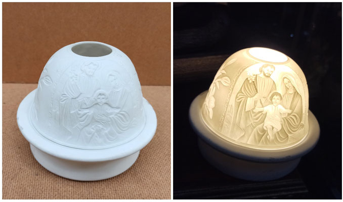 Cúpula luz LED con motivo nacimiento. 