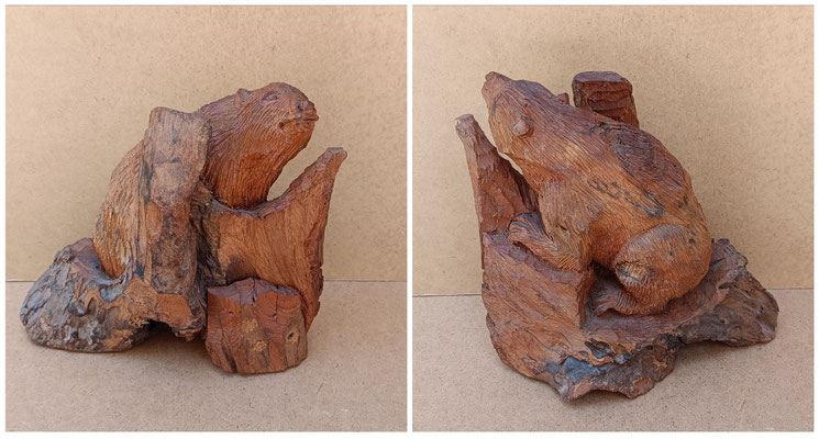 Talla oso madera. Origen Tailandia. 25x25x14 aprox