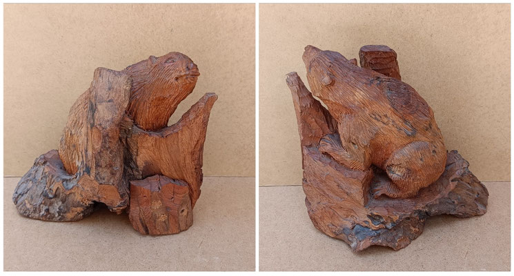 Talla oso madera. Origen Tailandia. 25x25x14 aprox
