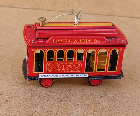 Mini tranvía San Francisco colgar. Ref 787. 8x3,5x5,5
