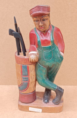 Golfista madera. Hecho a mano en Tailandia. Ref EL472. 30,5x13,5x6,5 