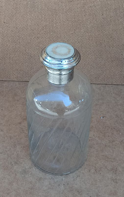Frasco tapa color marfil/plata. Ref 1229053. 14x6,5