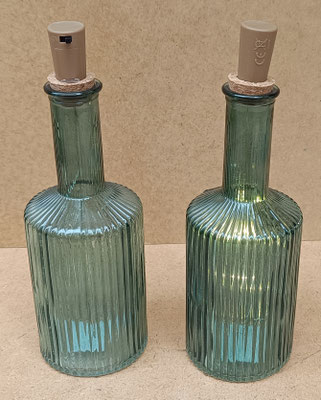Botella cristal tapón led. Ref 24388. 24x8