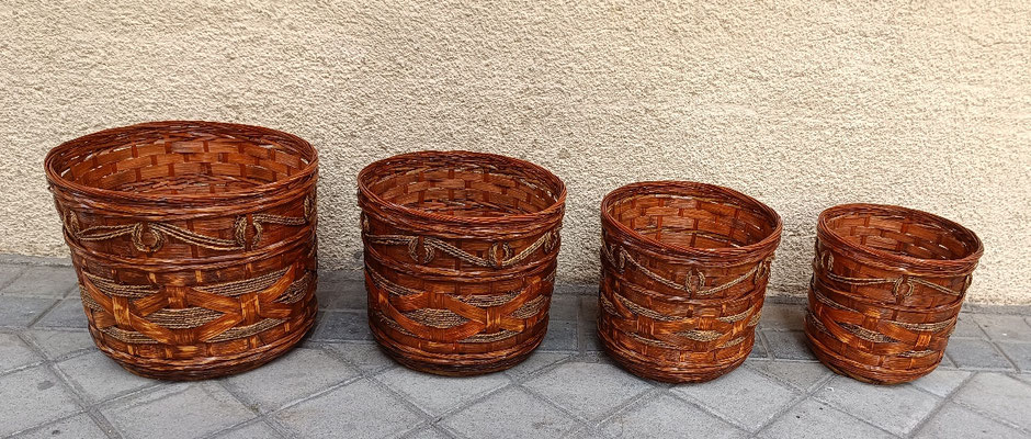Maceteros bambú. Ref 8331415006936. 29x32, 26x30, 24x26, 23x24.