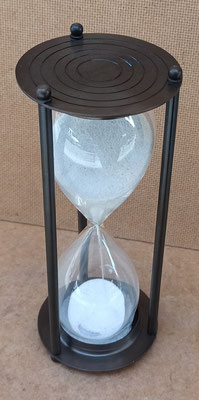 Reloj arena cristal y latón. Ref 57126. 20x8,5. 10 minutos