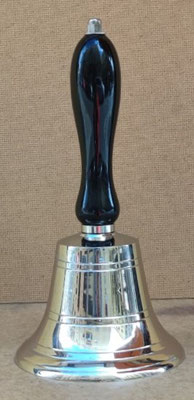 Campana de mano plateada. Ref 076. 25x12,5
