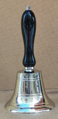 Campana de mano plateada. Ref 076. 25x12,5