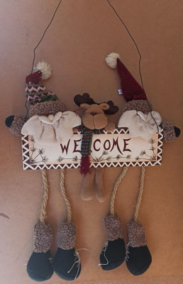 Letrero welcome peluche. 50x38x2