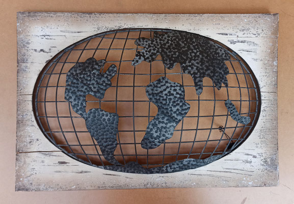 Cuadro mapa mundi relieve. Ref 17950. 43x9x63 