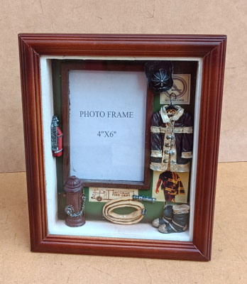 Portafotos vitrina bomberos para pared o mesa. Ref 24018326. 28x23x4