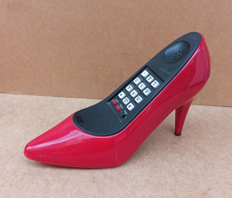 Teléfono antiguo reacondicionado stiletto rojo
