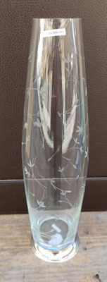 Jarrón cristal base de plata 925/000